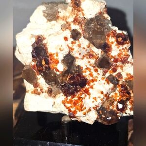 Spessertine Garnets Smokeys Feldspar